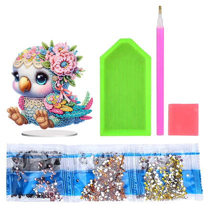 Acrylic Flower Parrot Table Top Diamond Painting Ornament Kits Bedroom Decor