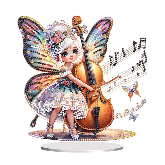 Acrylic Cello Girl Diamond Painting Tabletop Ornaments Kit Bedroom Decoration