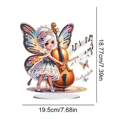 Acrylic Cello Girl Diamond Painting Tabletop Ornaments Kit Bedroom Decoration