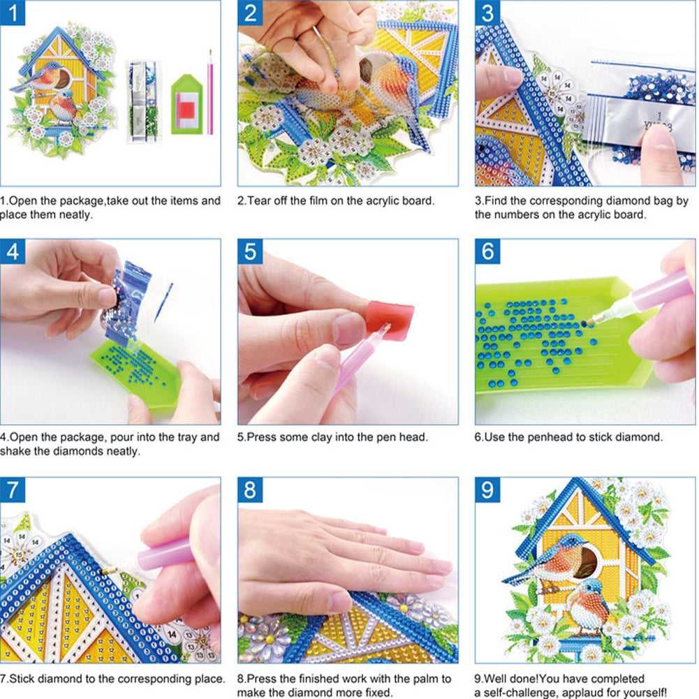 Acrylic Special Shaped Dwarf Diamond Painting Desktop Ornaments Kit for Beginner