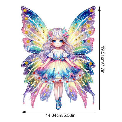 Butterfly Girl 5D DIY Diamond Painting Dots Pendant for Wall Window Decor