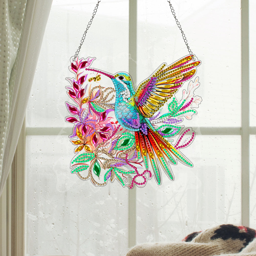 Acrylic Hummingbird 5D DIY Diamond Art Hanging Decorations Home Ornaments Kit