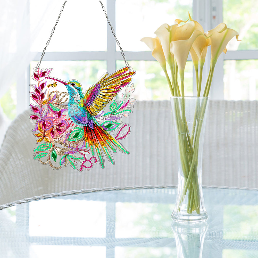 Acrylic Hummingbird 5D DIY Diamond Art Hanging Decorations Home Ornaments Kit