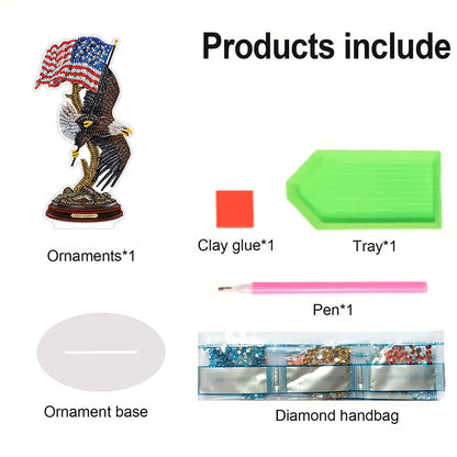 PVC Special Shaped American Eagle 5D DIY Diamond Art Tabletop Decorations Kit