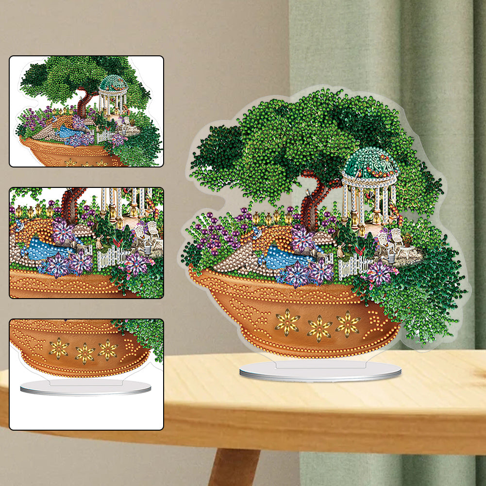 PVC Special Shaped Garden Bonsai 5D DIY Diamond Art Tabletop Decorations Kit