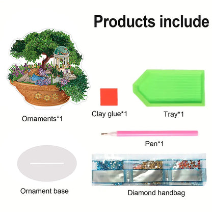 PVC Special Shaped Garden Bonsai 5D DIY Diamond Art Tabletop Decorations Kit