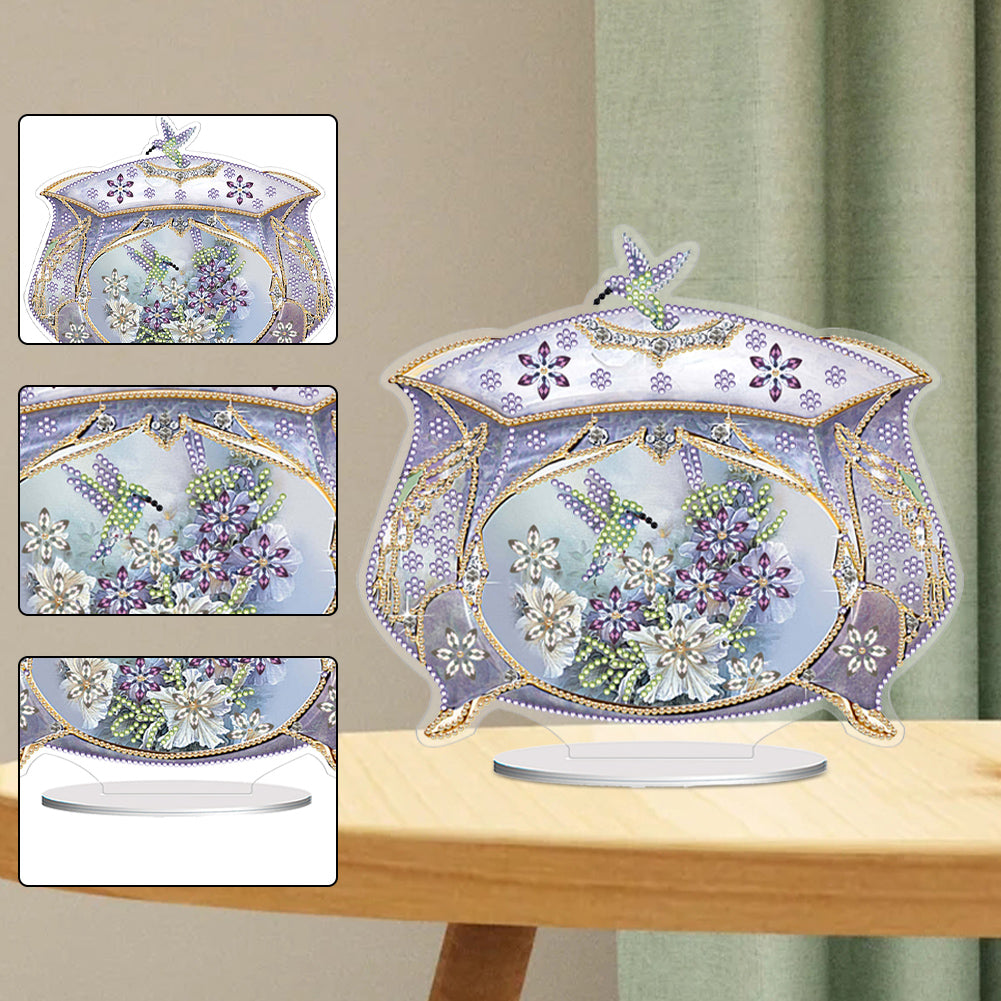 PVC Special Shaped Hummingbird Box 5D DIY Diamond Art Tabletop Decorations Kit