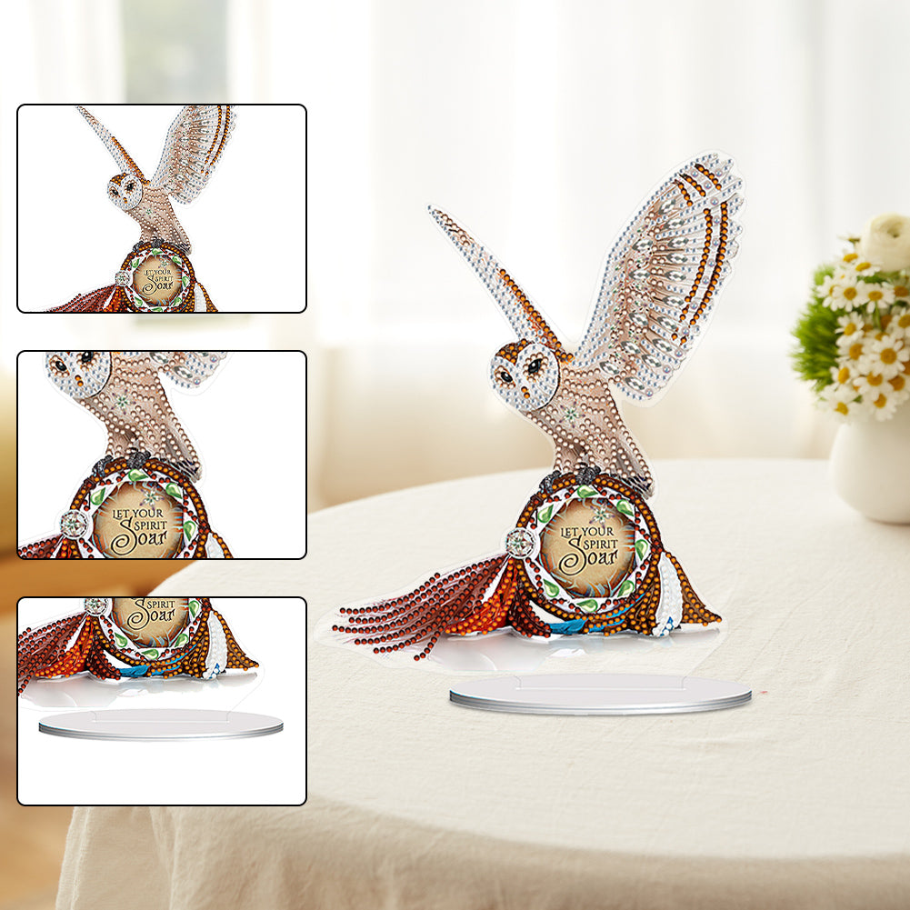 PVC Special Shaped Indian Eagle 5D DIY Diamond Art Tabletop Decorations Kit