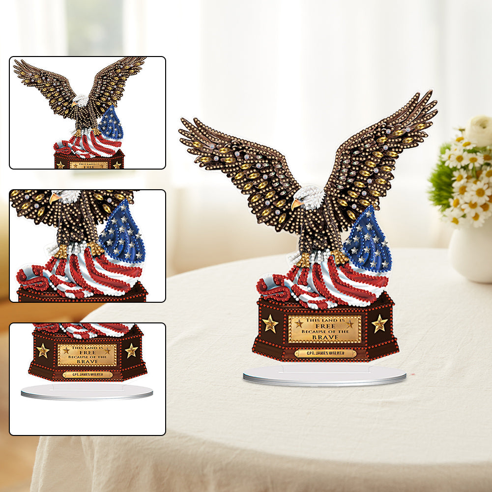 PVC Special Shaped American Eagle 5D DIY Diamond Art Tabletop Decorations Kit