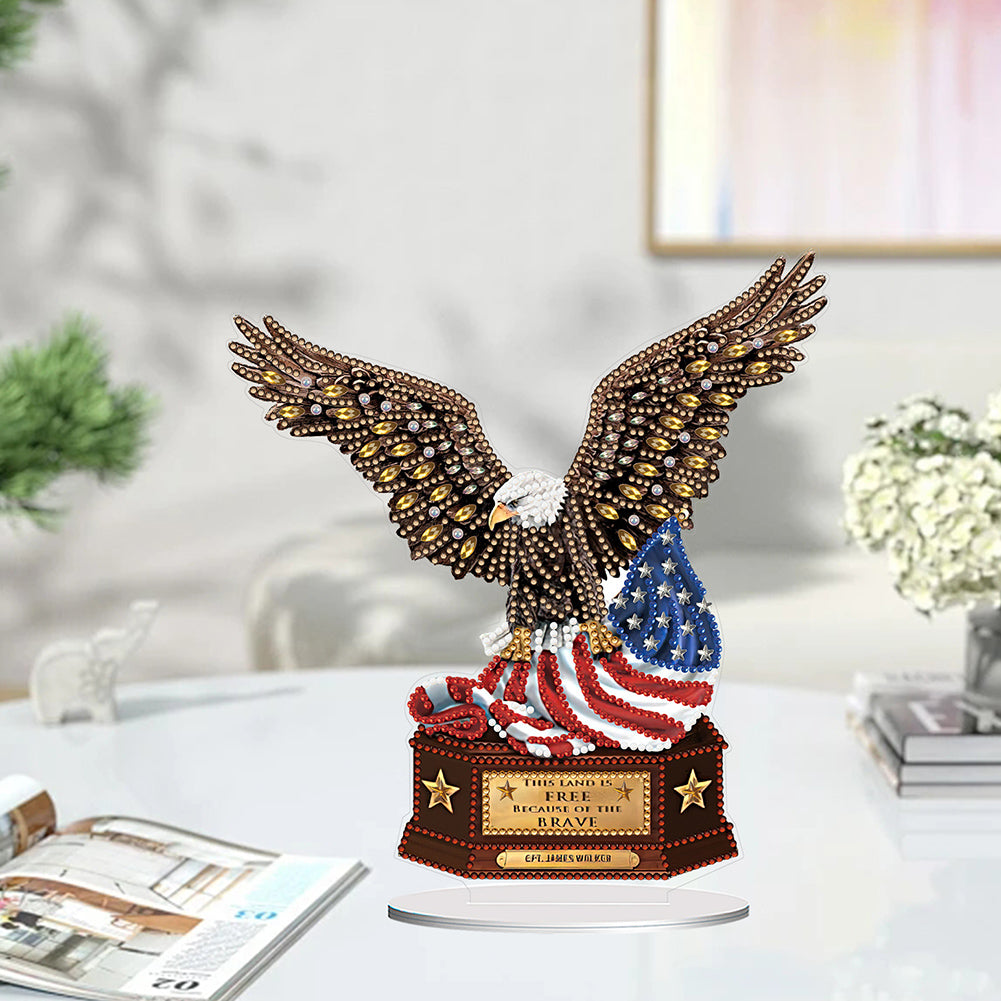 PVC Special Shaped American Eagle 5D DIY Diamond Art Tabletop Decorations Kit