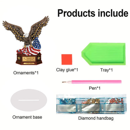 PVC Special Shaped American Eagle 5D DIY Diamond Art Tabletop Decorations Kit