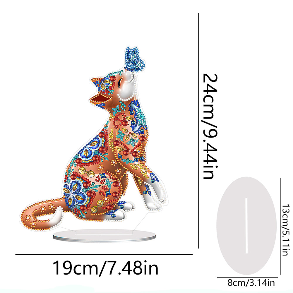 PVC Special Shaped Kitten Butterfly 5D DIY Diamond Art Tabletop Decorations Kit