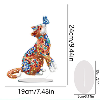 PVC Special Shaped Kitten Butterfly 5D DIY Diamond Art Tabletop Decorations Kit