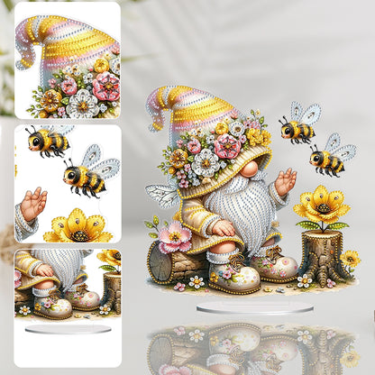 Gnome Double Sided Effect Diamond Painting Tabletop Ornaments Kit (Bee Gnome)