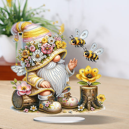 Gnome Double Sided Effect Diamond Painting Tabletop Ornaments Kit (Bee Gnome)