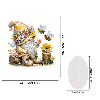 Gnome Double Sided Effect Diamond Painting Tabletop Ornaments Kit (Bee Gnome)