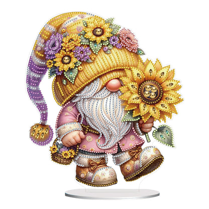 Gnome Double Sided Effect Diamond Painting Tabletop Ornaments(Sunflower Gnome)