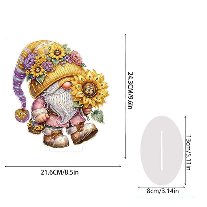 Gnome Double Sided Effect Diamond Painting Tabletop Ornaments(Sunflower Gnome)