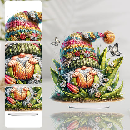 Gnome Double Sided Effect Diamond Painting Tabletop Ornaments(Butterfly Gnome)