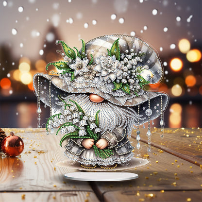 Gnome Double Sided Effect Diamond Painting Table Ornaments(Lily Of Valley Gnome)