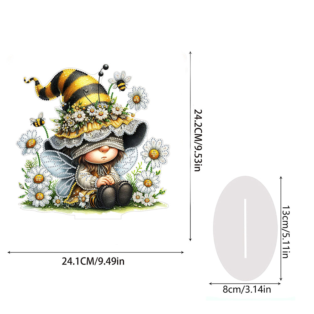 Gnome Double Sided Effect Diamond Painting Tabletop Ornaments Kit (Daisy Gnome)