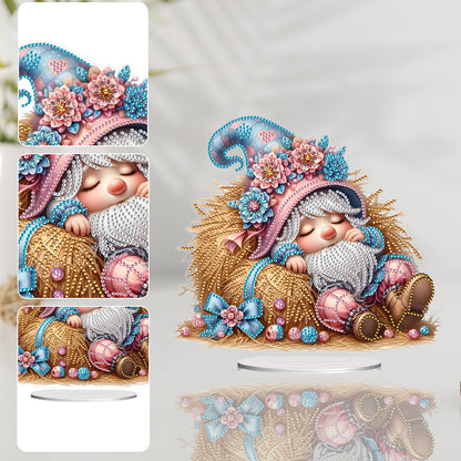 Gnome Double Sided Effect Diamond Painting Tabletop Ornaments(Haystack Gnome)