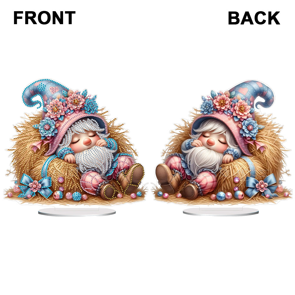 Gnome Double Sided Effect Diamond Painting Tabletop Ornaments(Haystack Gnome)