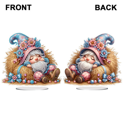 Gnome Double Sided Effect Diamond Painting Tabletop Ornaments(Haystack Gnome)