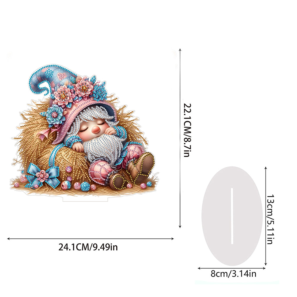 Gnome Double Sided Effect Diamond Painting Tabletop Ornaments(Haystack Gnome)