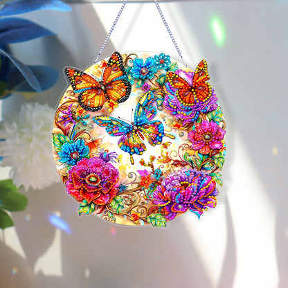 Double Sided Special Shaped Butterfly 5D DIY Diamond Art Pendant Home Decoration