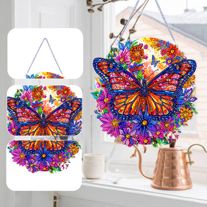 Double Sided Special Shaped Butterfly 5D DIY Diamond Art Pendant Home Decoration