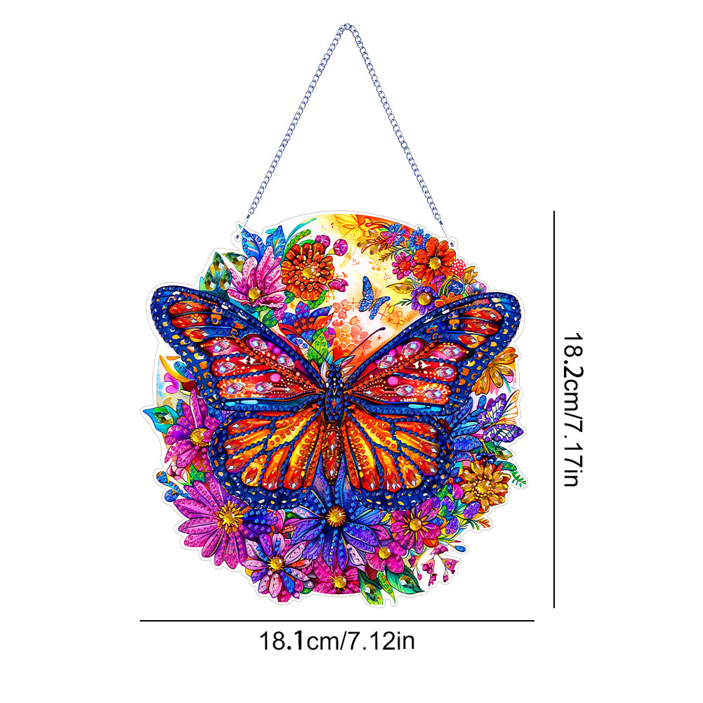 Double Sided Special Shaped Butterfly 5D DIY Diamond Art Pendant Home Decoration