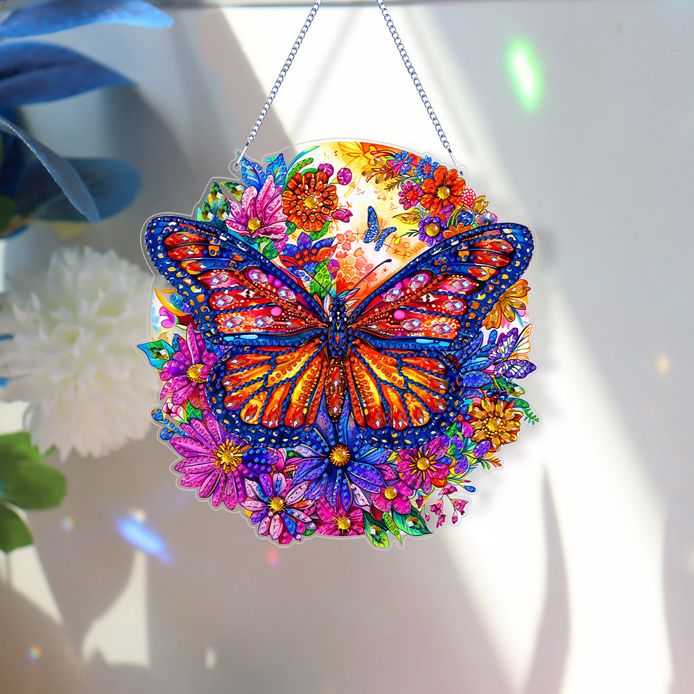 Double Sided Special Shaped Butterfly 5D DIY Diamond Art Pendant Home Decoration