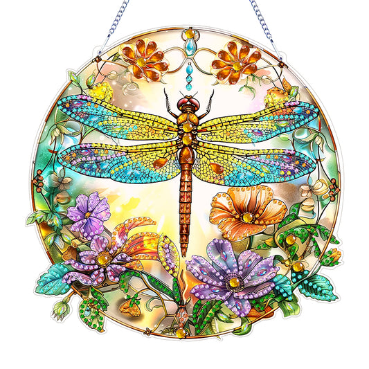 Double Sided Special Shaped Dragonfly 5D DIY Diamond Art Pendant Home Decoration