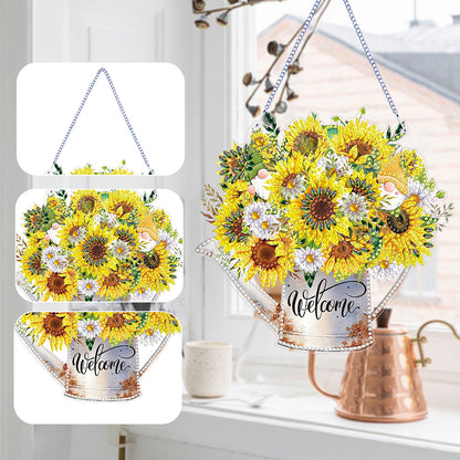 Double Sided Special Shaped 5D DIY Sunflower Bouquet Hanging Diamond Art Kits