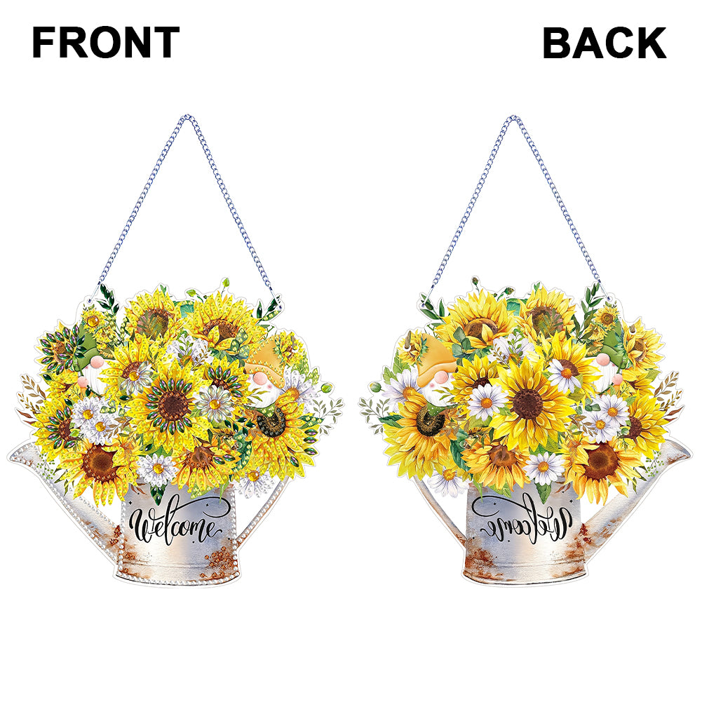 Double Sided Special Shaped 5D DIY Sunflower Bouquet Hanging Diamond Art Kits