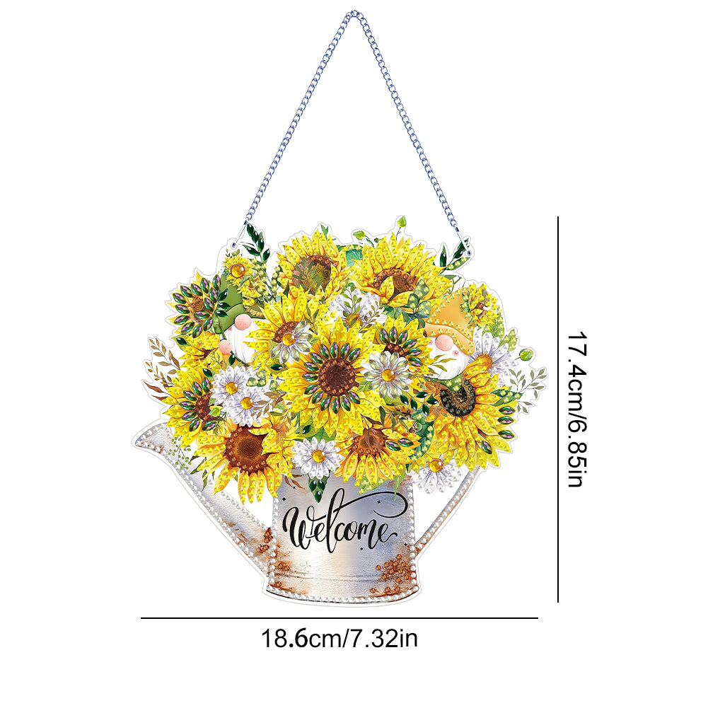 Double Sided Special Shaped 5D DIY Sunflower Bouquet Hanging Diamond Art Kits