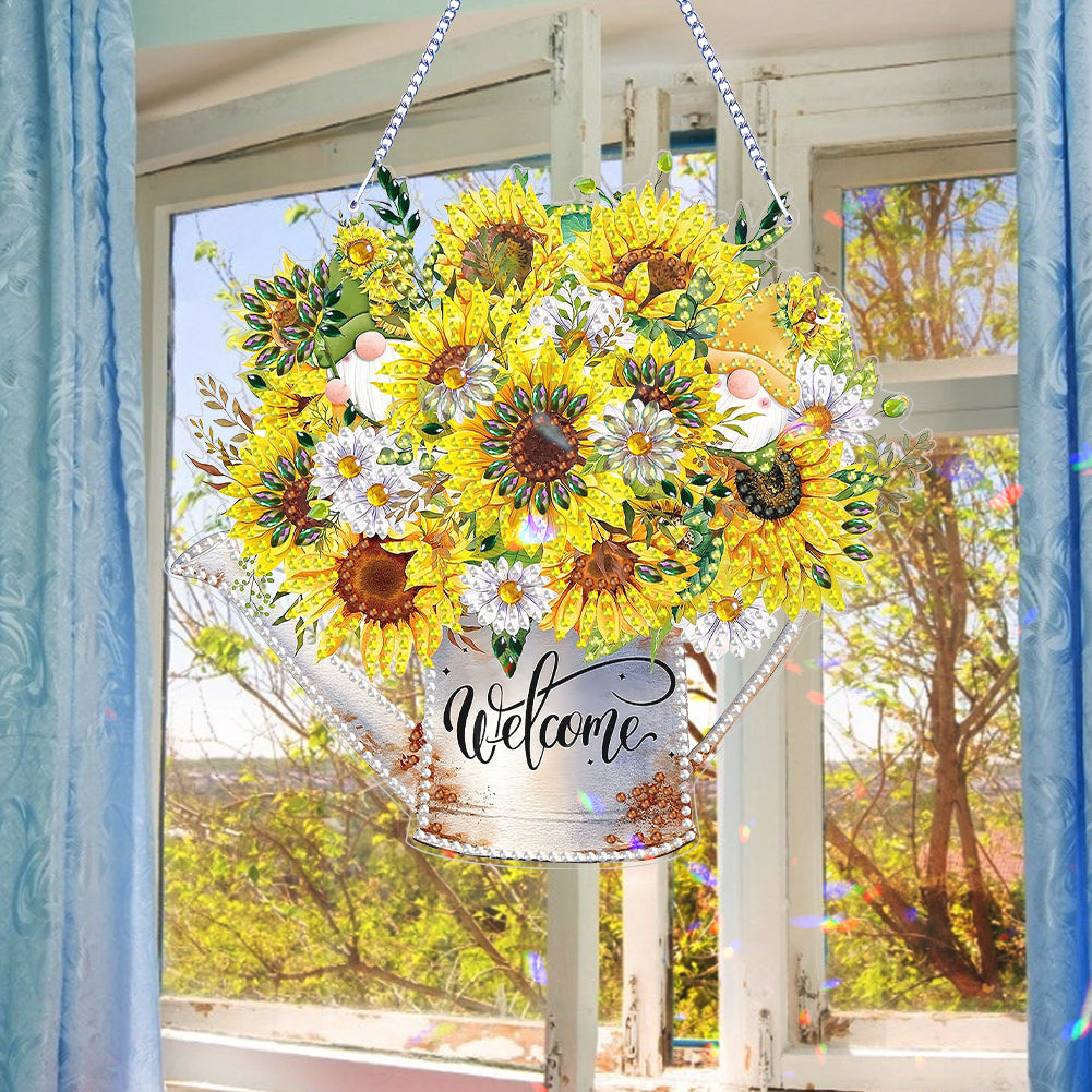 Double Sided Special Shaped 5D DIY Sunflower Bouquet Hanging Diamond Art Kits