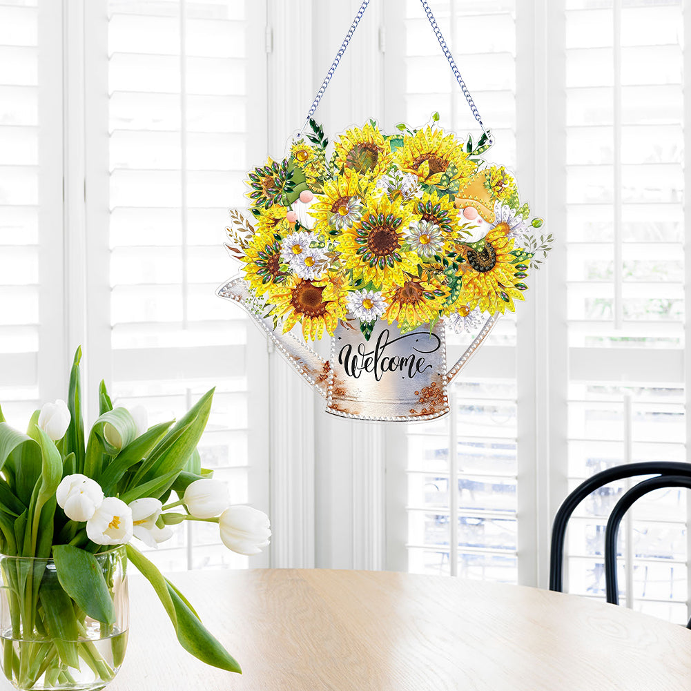 Double Sided Special Shaped 5D DIY Sunflower Bouquet Hanging Diamond Art Kits