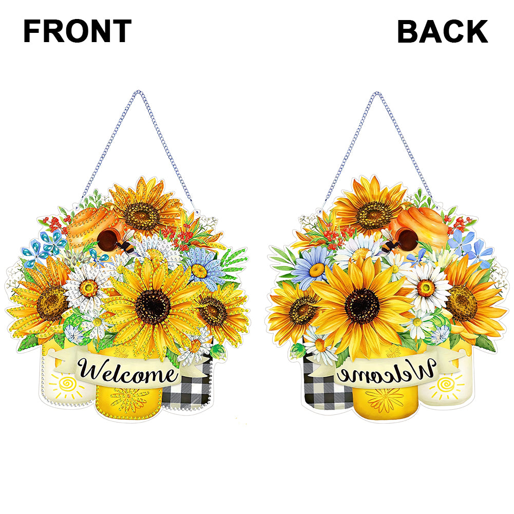 Double Sided Special Shaped 5D DIY Sunflower Bouquet Hanging Diamond Art Kits