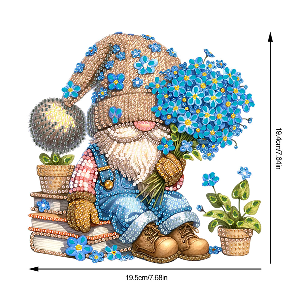 Acrylic Forget-Me-Not Gnome Desktop Diamond Art Kits Bedroom Table Decoration