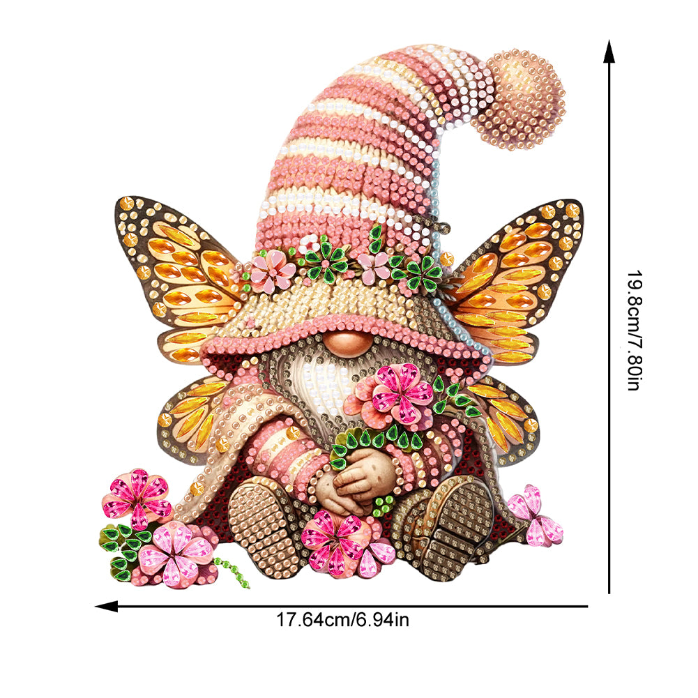 Acrylic Special Shaped Flower Butterfly Gnome Diamond Painting Hanging Decor
