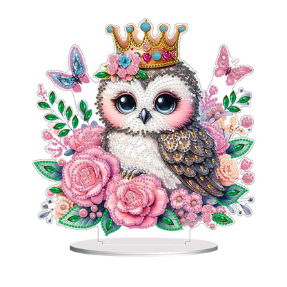 Double Side Special Shaped Flower Owl Diamond Painting Tabletop Ornaments Kit