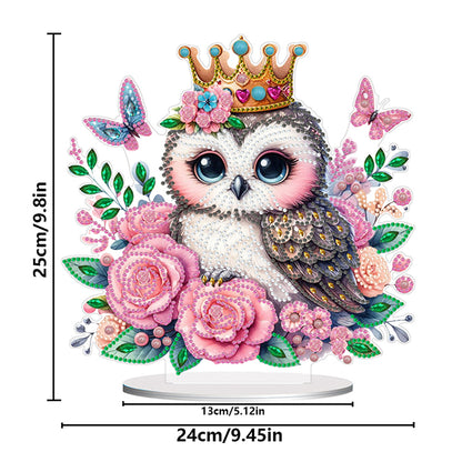 Double Side Special Shaped Flower Owl Diamond Painting Tabletop Ornaments Kit