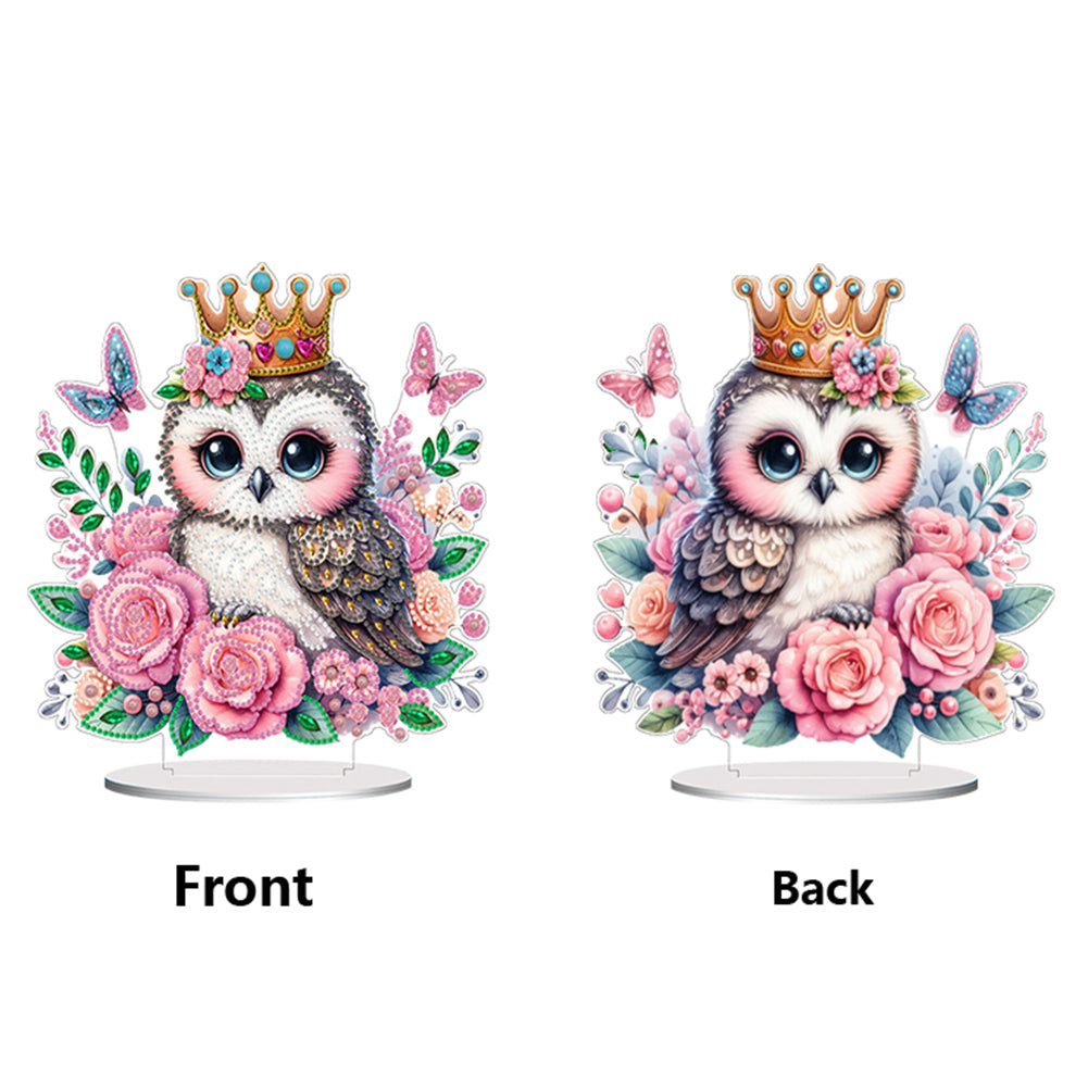 Double Side Special Shaped Flower Owl Diamond Painting Tabletop Ornaments Kit