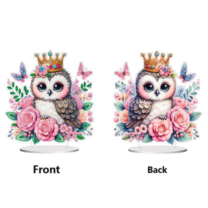 Double Side Special Shaped Flower Owl Diamond Painting Tabletop Ornaments Kit