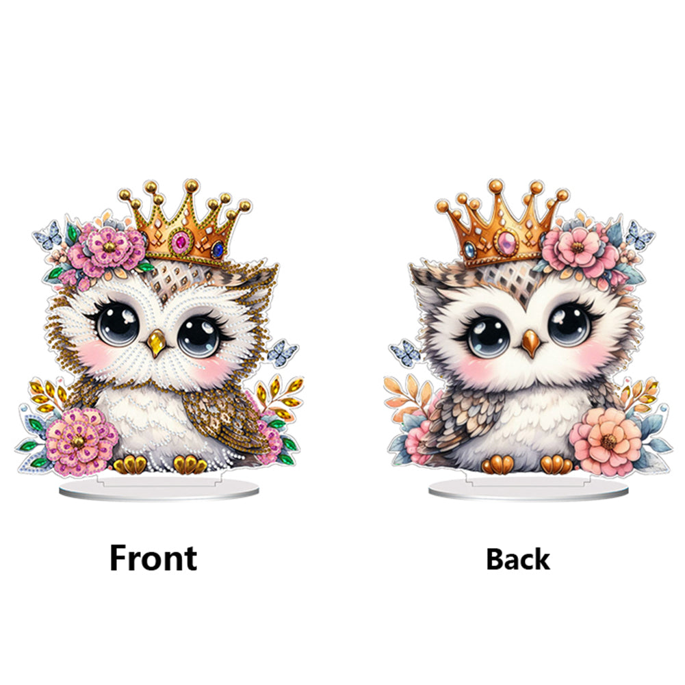 Double Side Special Shaped Flower Owl Diamond Painting Tabletop Ornaments Kit