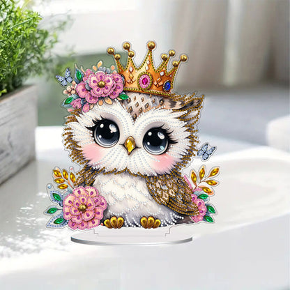 Double Side Special Shaped Flower Owl Diamond Painting Tabletop Ornaments Kit