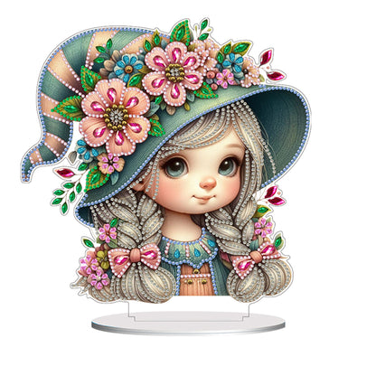 Double Side Special Shaped Cute Girl Diamond Painting Desktop Ornaments Kit