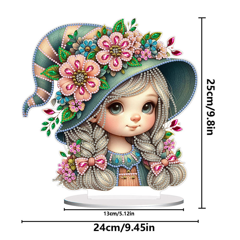 Double Side Special Shaped Cute Girl Diamond Painting Desktop Ornaments Kit